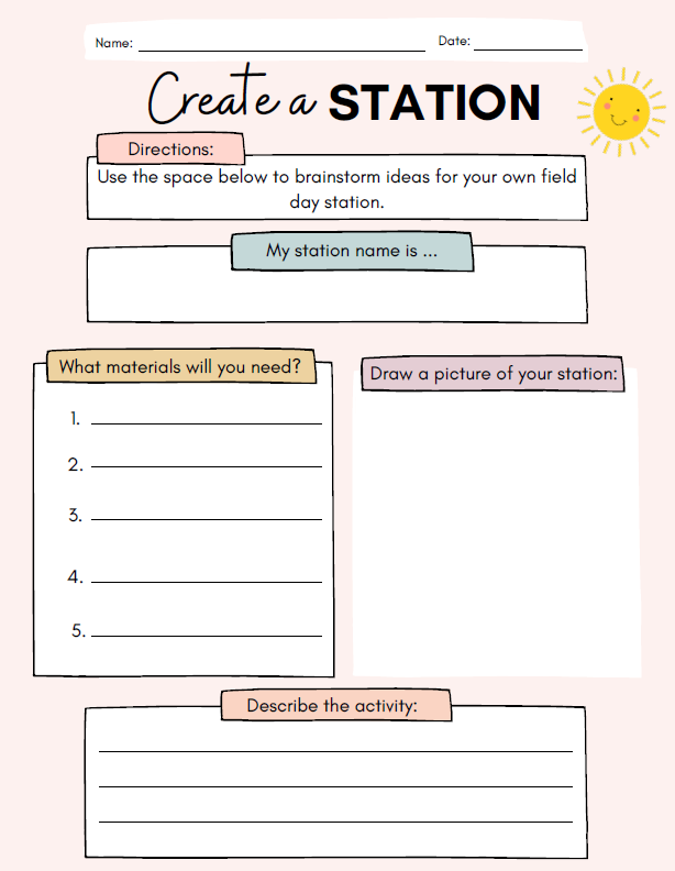 Create a Station Worksheet